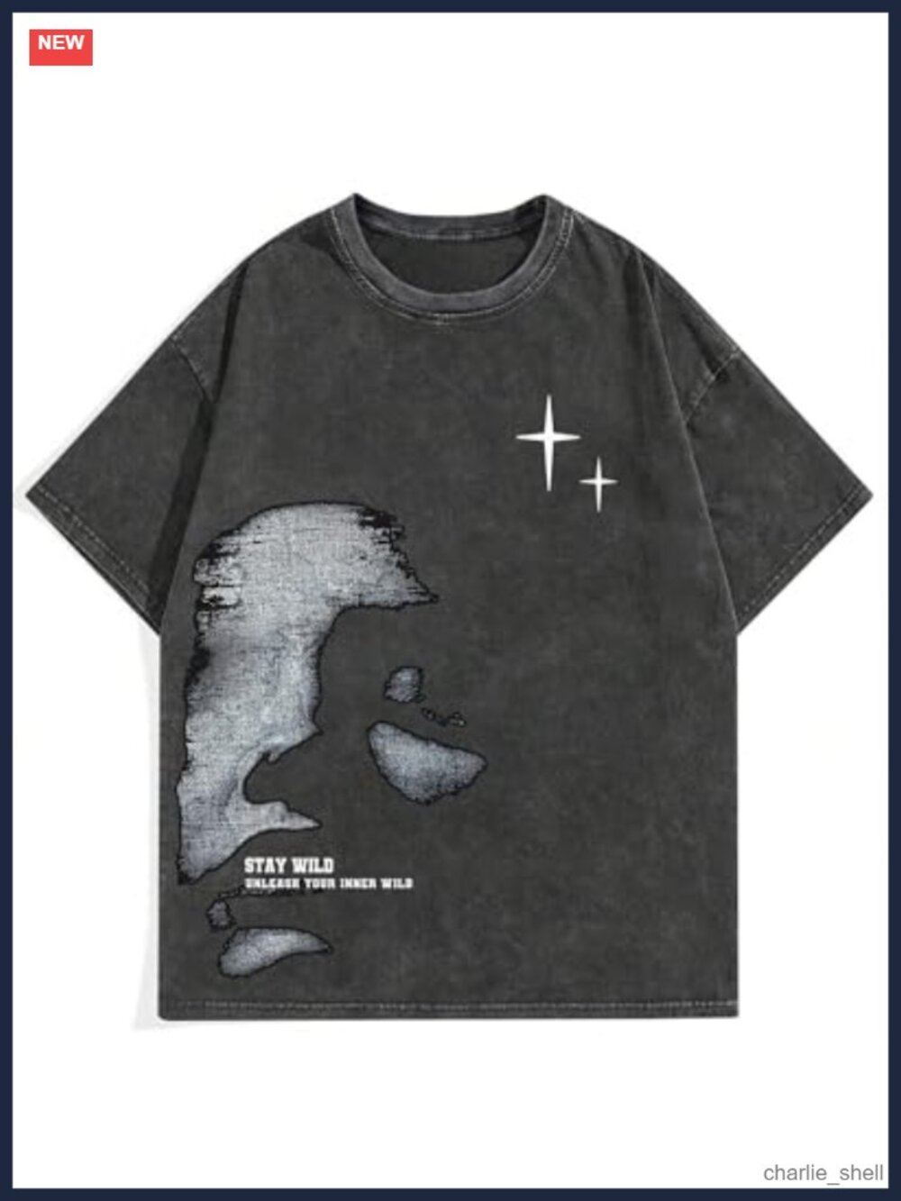 Acid Wash Cotton Graphic Tee Y2K Vintage Streetwear Men's Oversized Crew Neck